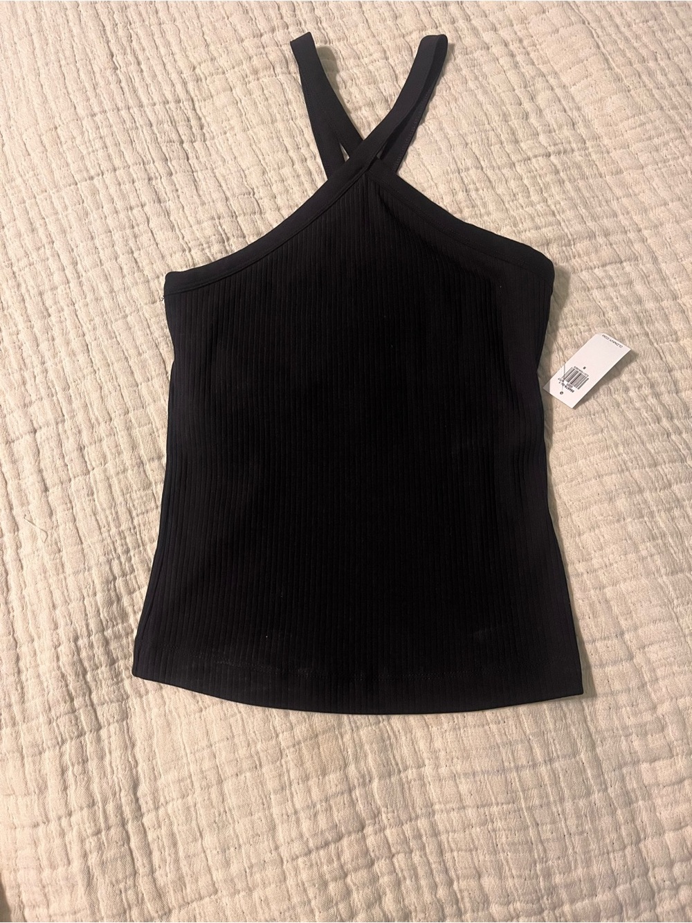 Old Navy Black Ribbed Cross-Back Tank - Women